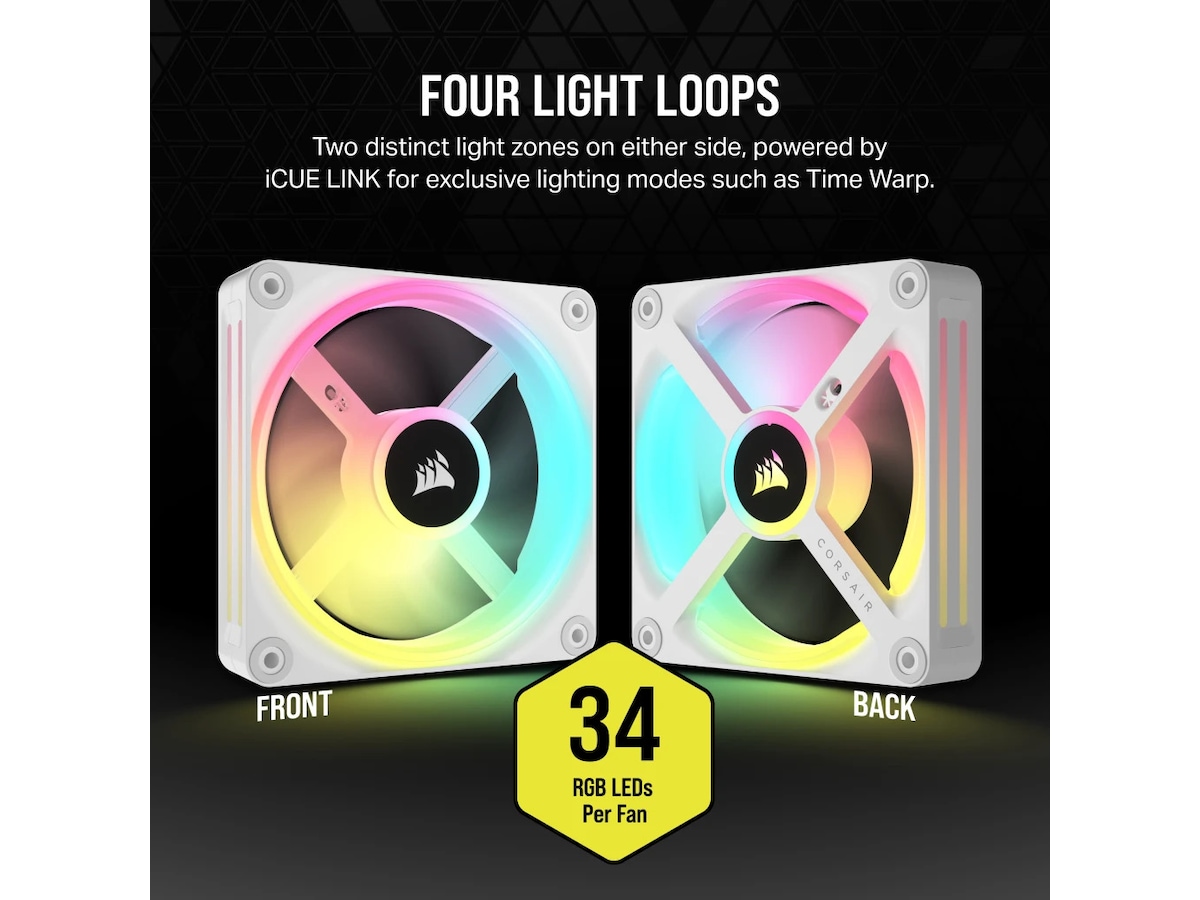 Corsair iCUE LINK QX120 RGB 120mm Vifte 3 pack (hvit) Vifter