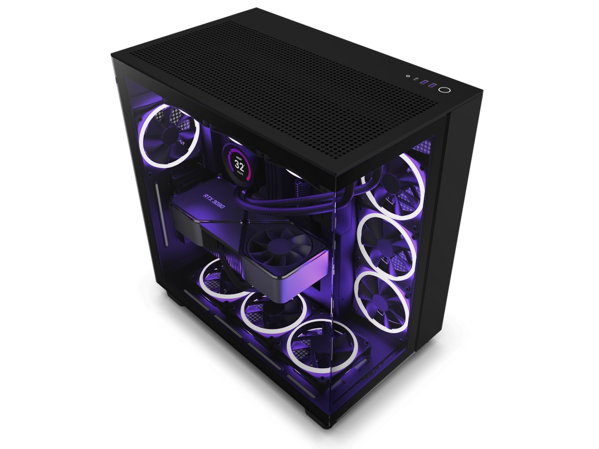 NZXT H9 Flow Dual Chamber Mid Tower (sort) Midi tower