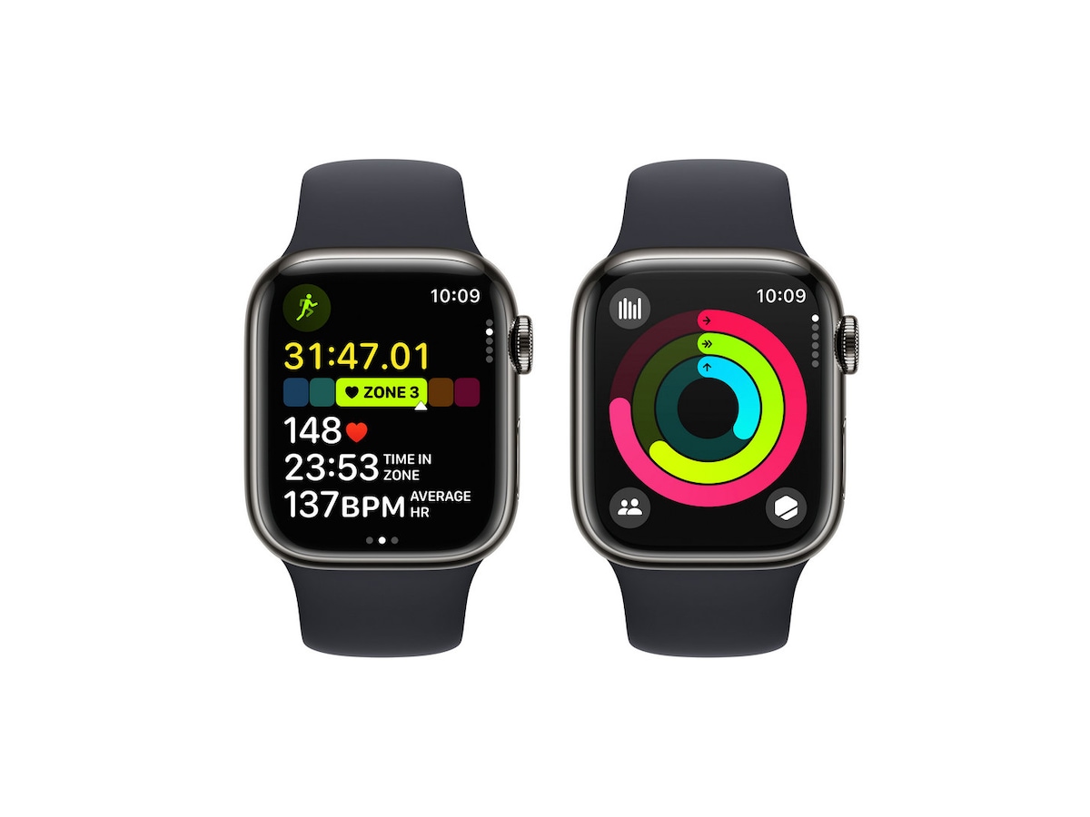 Apple Watch Series 9 GPS + LTE 41mm Rustfritt stål (grafitt) Smartklokker