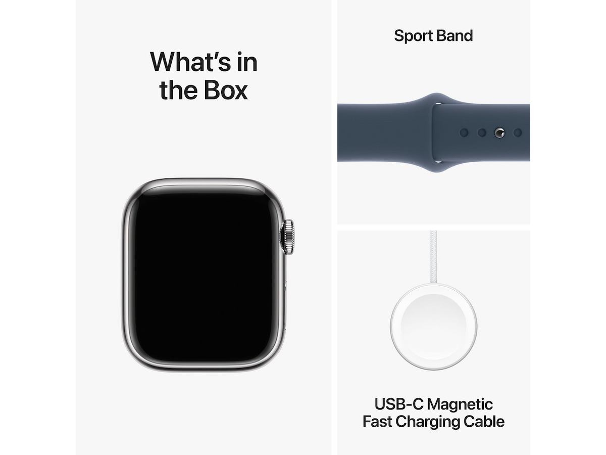 Apple Watch Series 9 GPS + LTE 41mm Rustfritt stål (sølv) Smartklokker