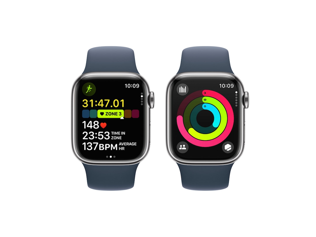 Apple Watch Series 9 GPS + LTE 41mm Rustfritt stål (sølv) Smartklokker