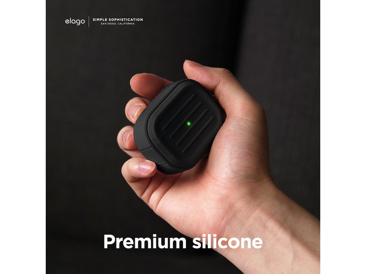 Elago Airpods 3 Armor silikonetui med karabinkrok (stone) Tilbehør til hodetelefoner