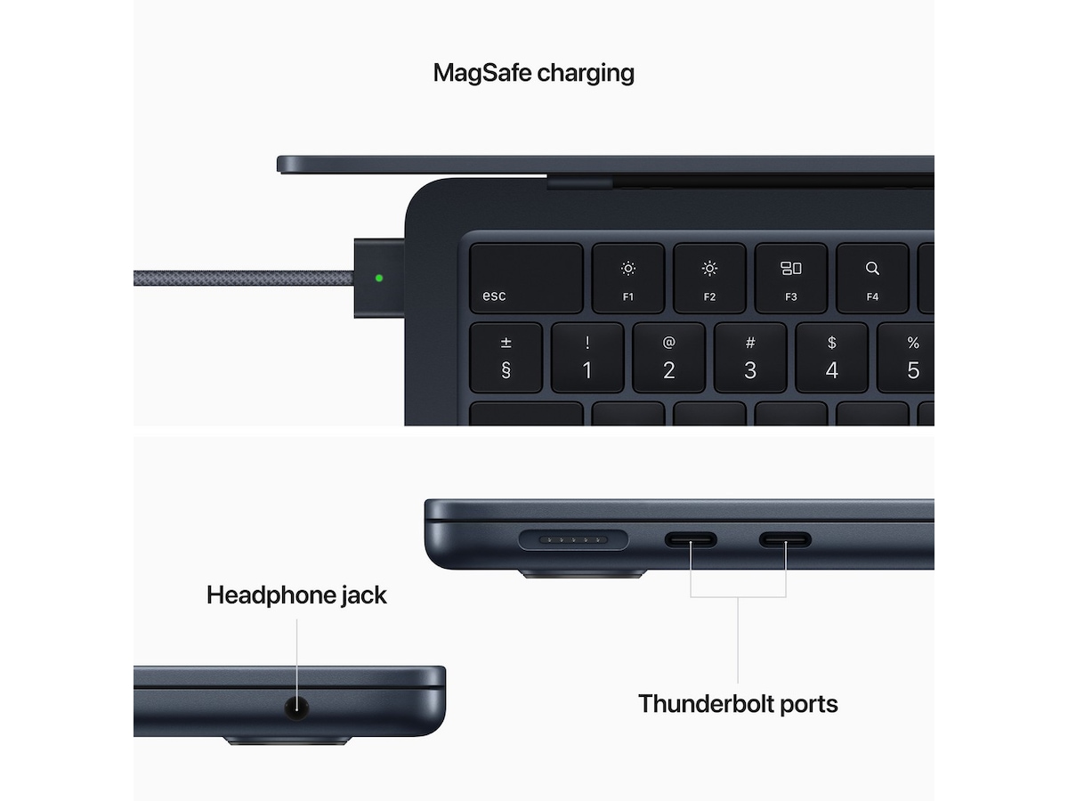 MacBook Air 13 (2022) 256GB (midnatt) PC - Bærbar / laptop