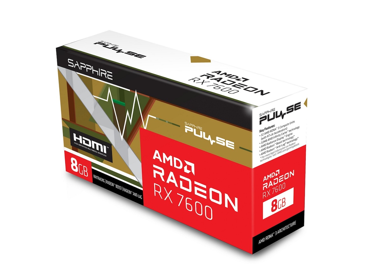 Sapphire PULSE AMD Radeon RX 7600 Skjermkort