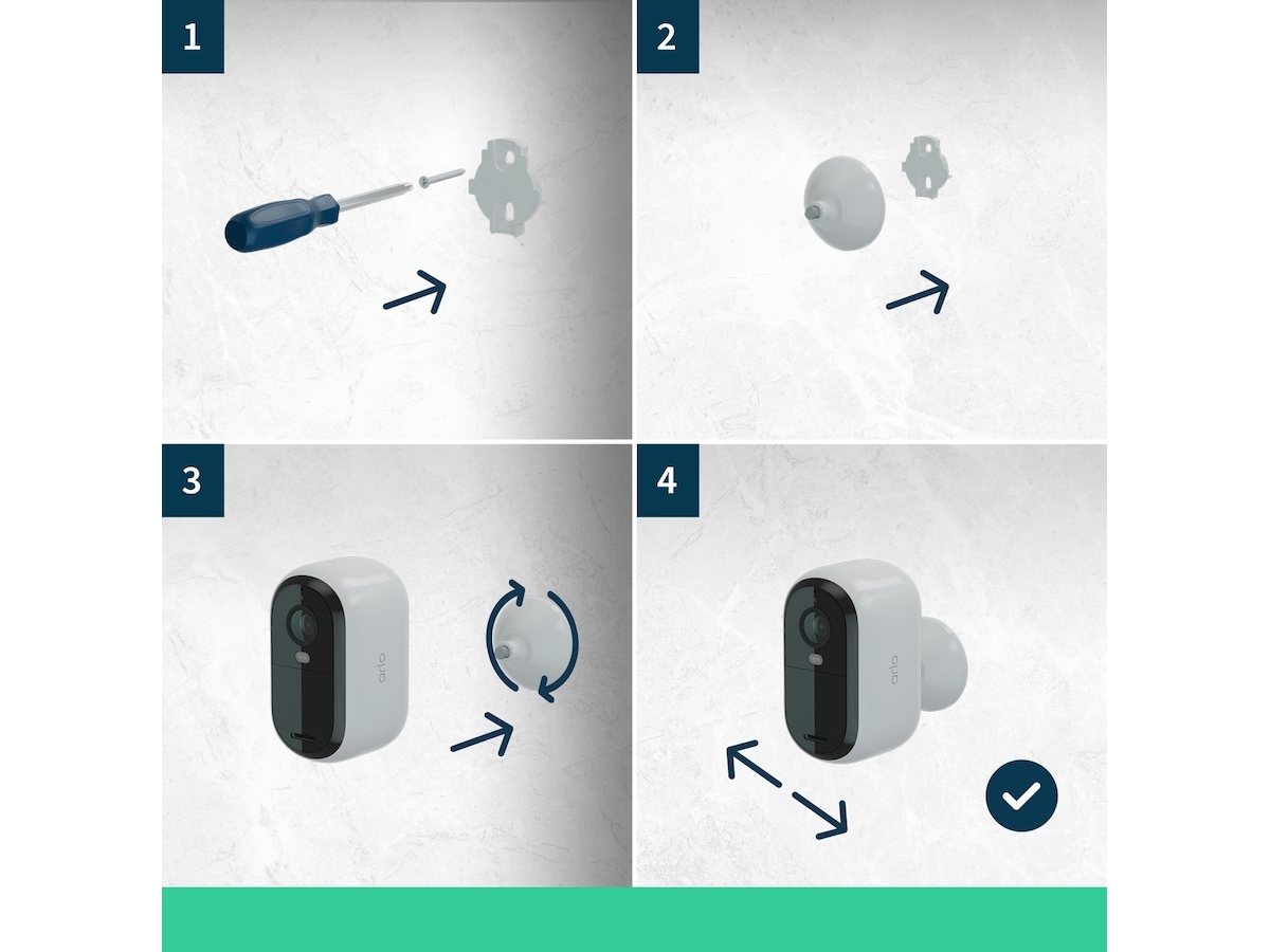 Arlo Essential 2 XL 2K Outdoor overvåkningskamera (hvit) 2pk Overvåkningskameraer