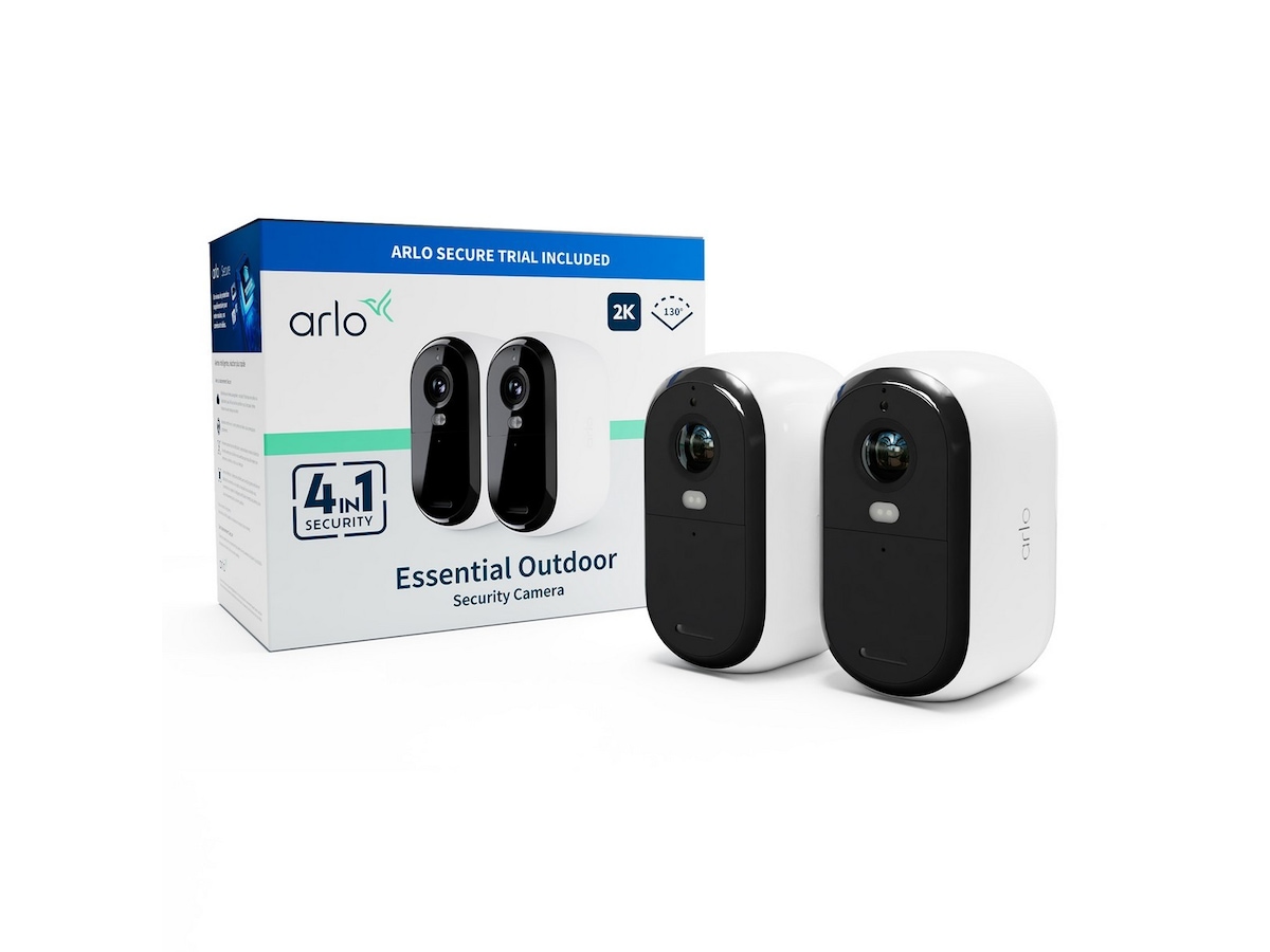 Arlo Essential 2 XL 2K Outdoor overvåkningskamera (hvit) 2pk Overvåkningskameraer