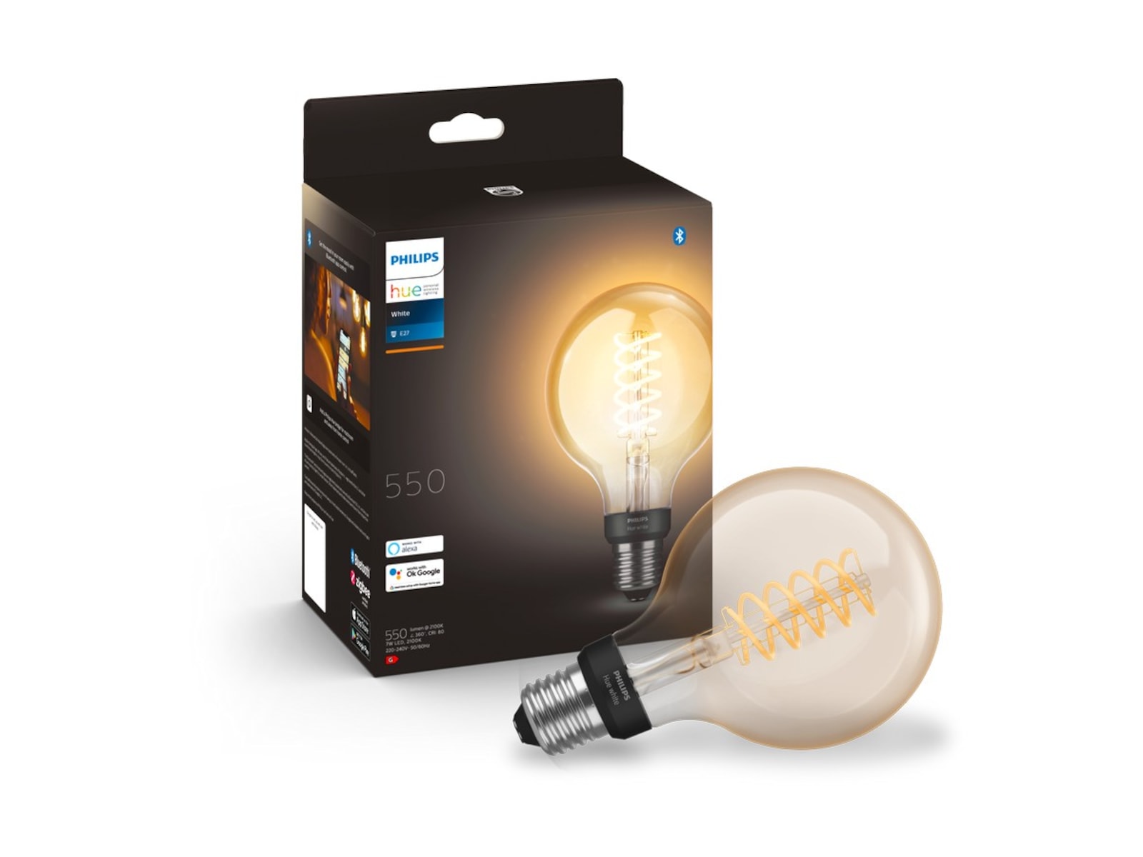 Philips Hue White Filament E27 Globe, G93 - Lyspærer - Komplett.no