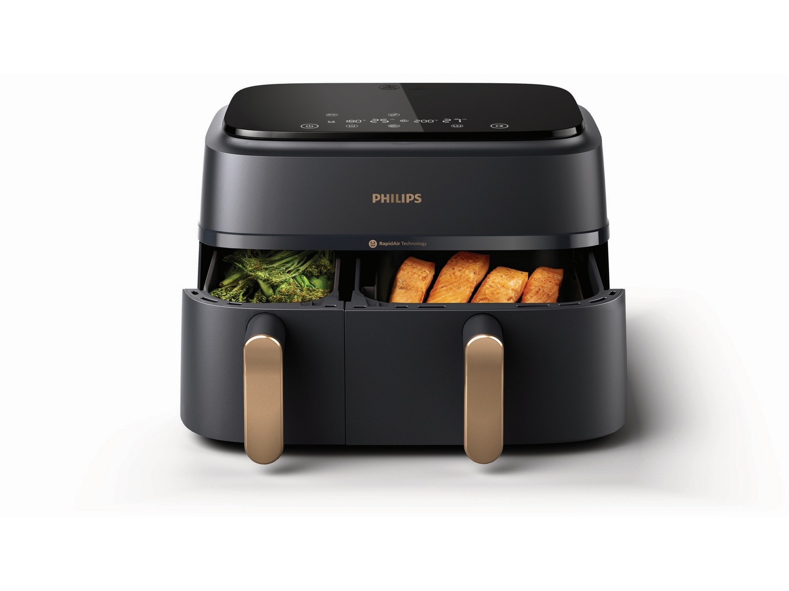 Philips Dual Basket Airfryer 9L NA352/00 (grå/copper) - Airfryer ...