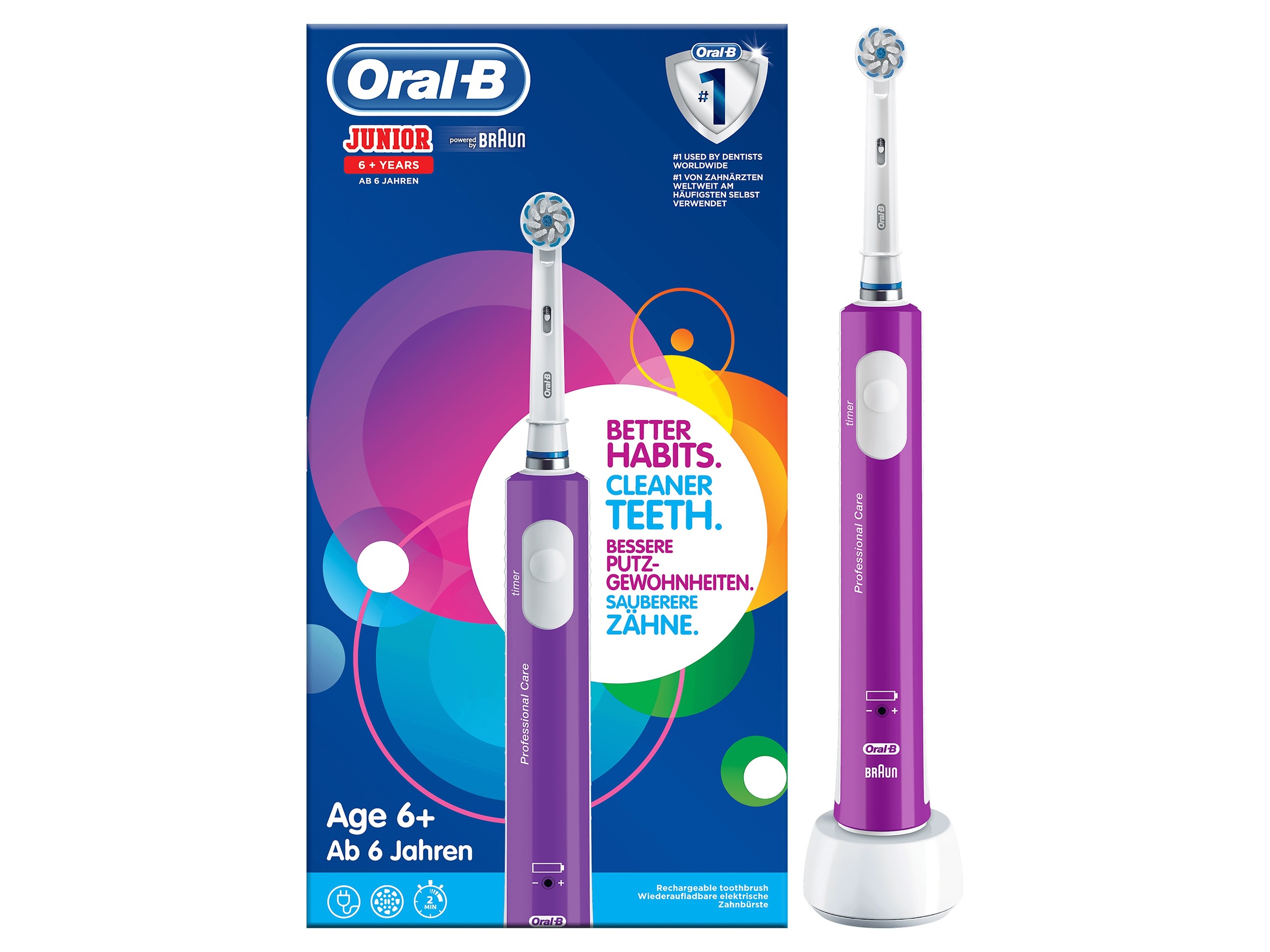 Oral-B Junior 6+ År Elektrisk Tannbørste (lilla) - Elektriske ...