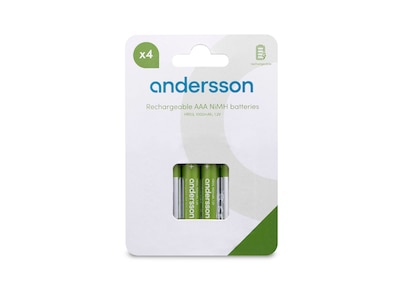 Andersson oppladbare AAA batteri, 4-pk