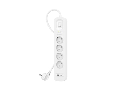 Belkin Strømforgrener 4x uttak og  2x USB 2m (hvit)