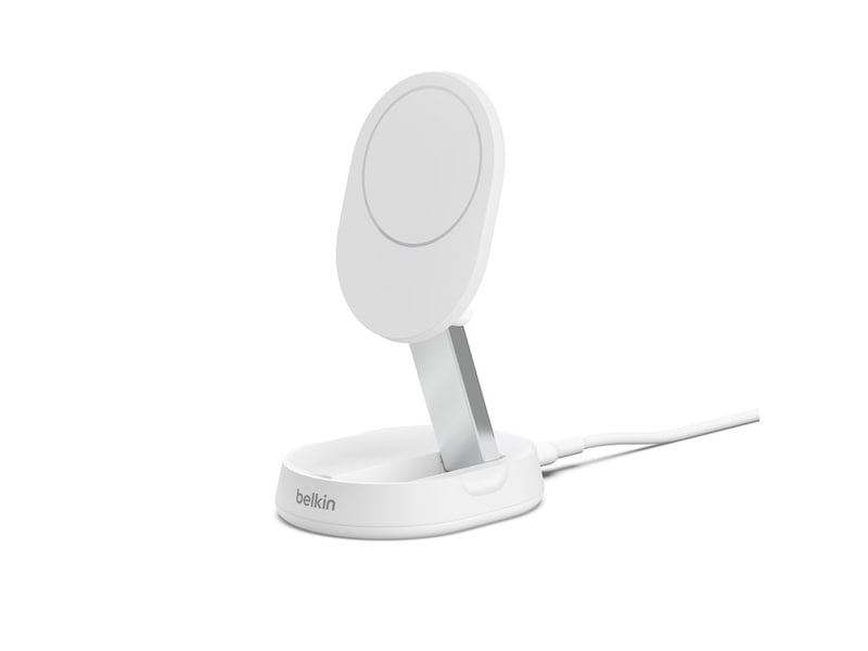 Belkin BoostCharge Pro sammenleggbart trådløs ladestativ (hvit) Trådløs lader