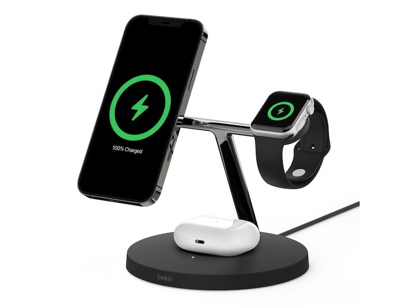 Belkin Boost Charge Pro 3-i-1 15W Trådløs ladestasjon (sort) Trådløs lader