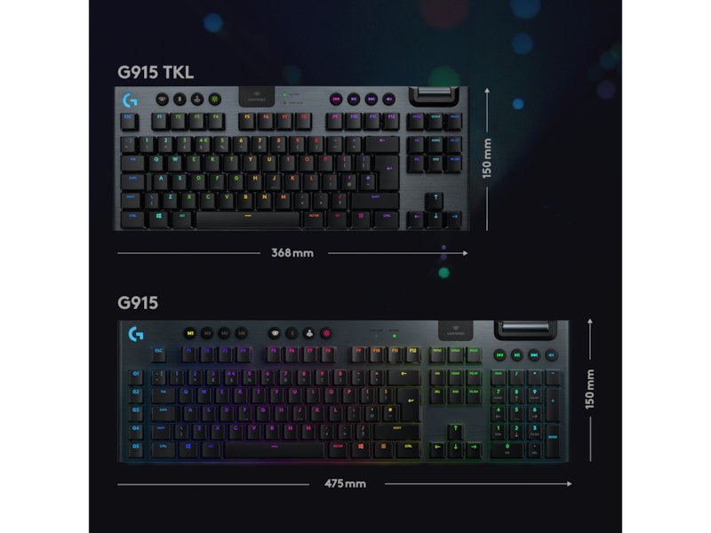 Logitech G915 LIGHTSPEED TKL Trådløst Gamingtastatur (sort) Gamingtastatur