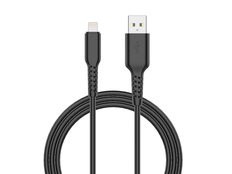 USB-A til lightning kabel 2m (sort) USB-kabler