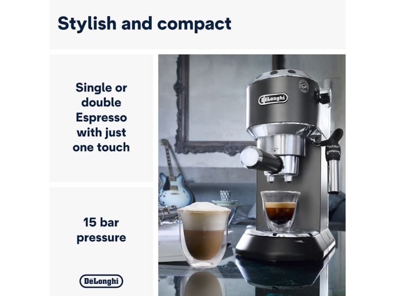 DeLonghi Dedica Style EC685.BK Manuell espressomaskin (sort) Espressomaskiner