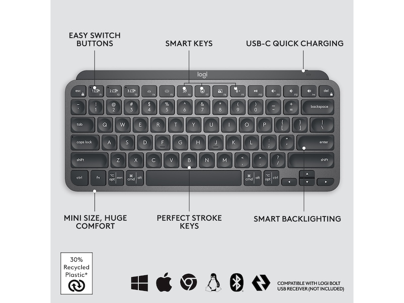 Logitech MX Keys Mini - GRAPHITE Tastatur