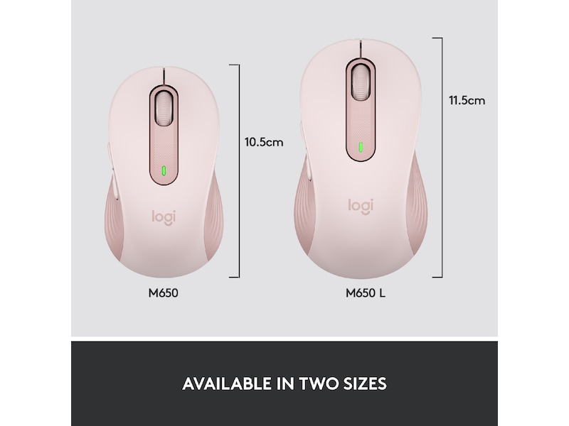 Logitech Signature M650 Large trådløs mus Rosa Mus