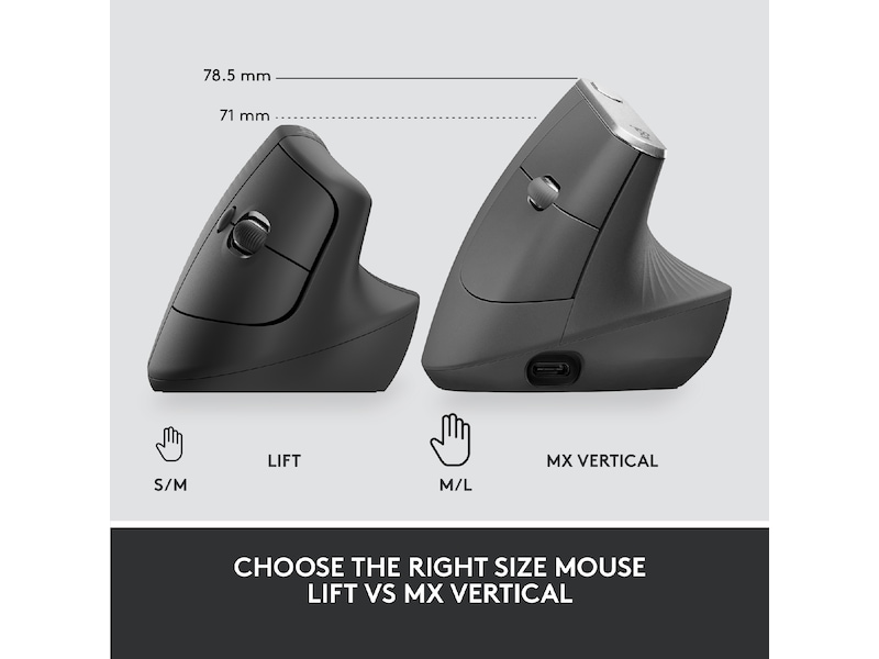 Logitech Lift Vertikal Business mus (graphite) Mus