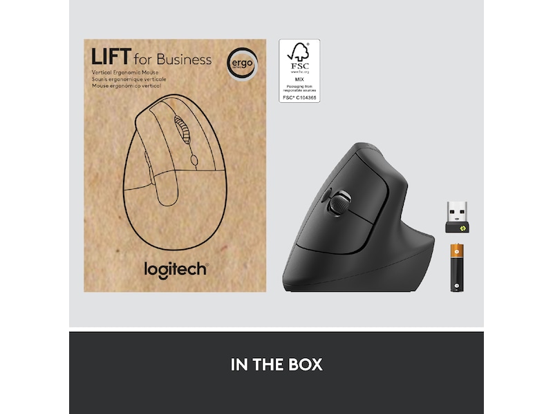 Logitech Lift Vertikal Business mus (graphite) Mus