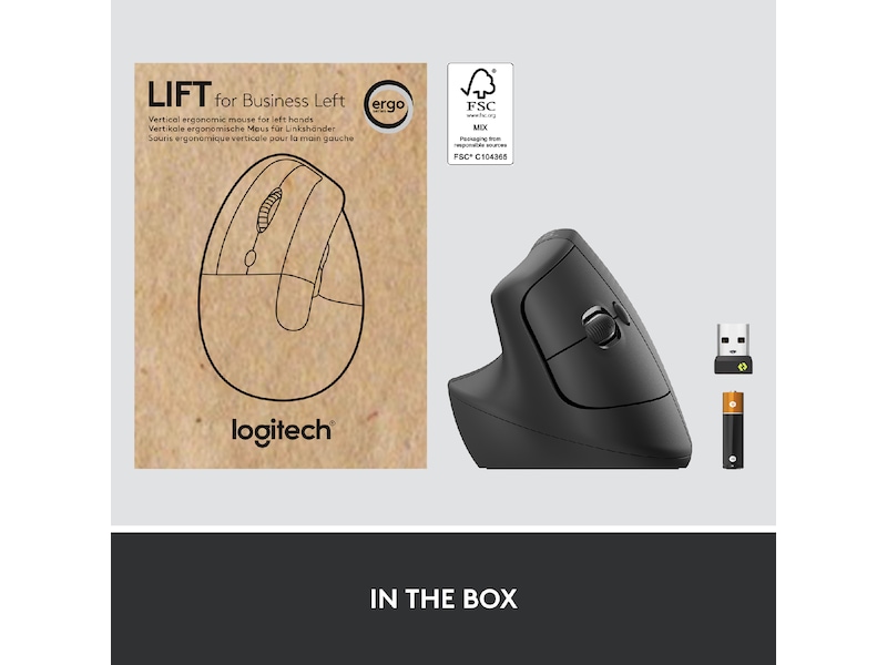 Logitech Lift Vertikal Business Venstre mus (graphite) Mus