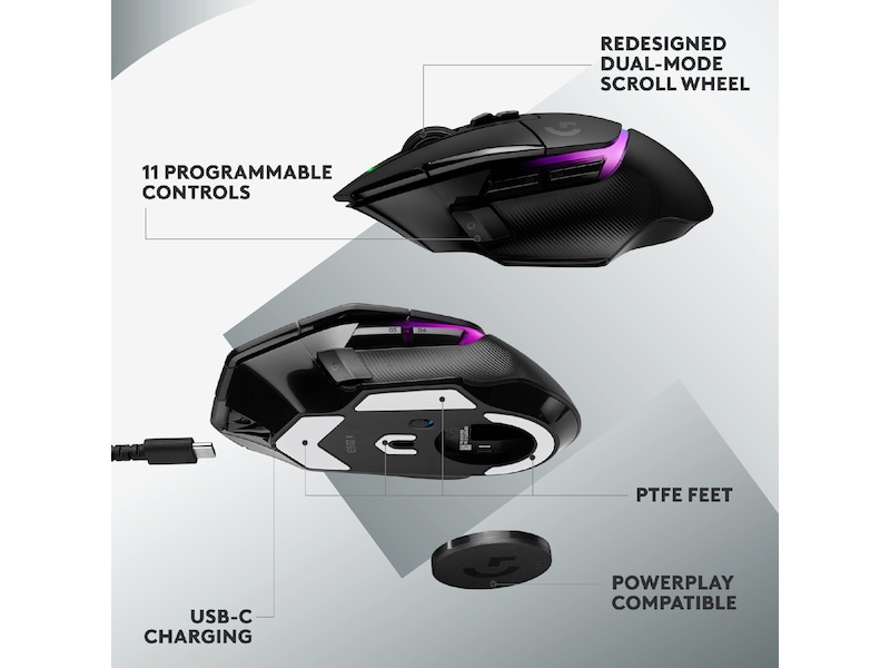 Logitech G502 X Plus Gamingmus (sort) Gamingmus