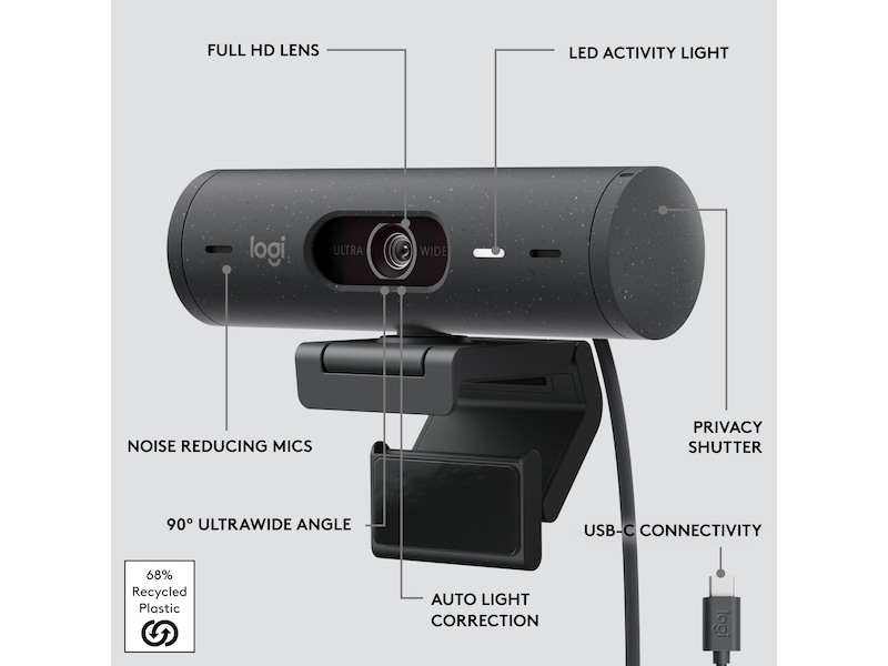 Logitech Brio 500 webkamera (graphite) Webkamera