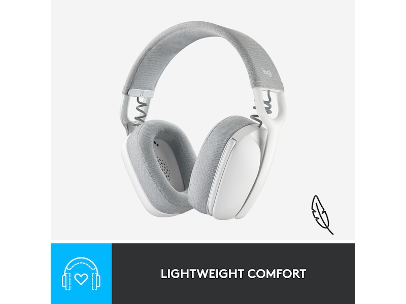 Logitech Zone Vibe 100 trådløst headset (off-white) Hodetelefoner