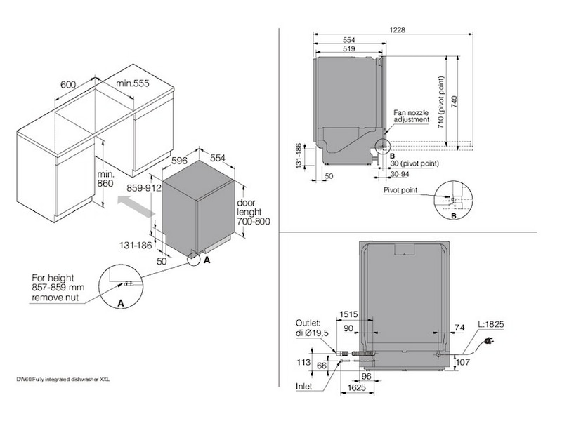 ASKO DFI544D XXL Integrert oppvaskmaskin Integrert oppvaskmaskin