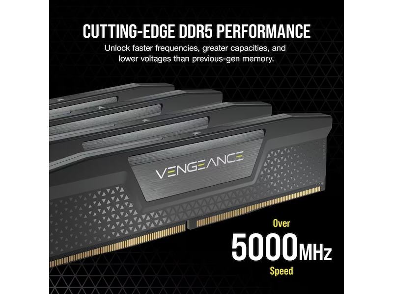 Corsair Vengeance DDR5 5200MHz 192GB (sort) Minnebrikker