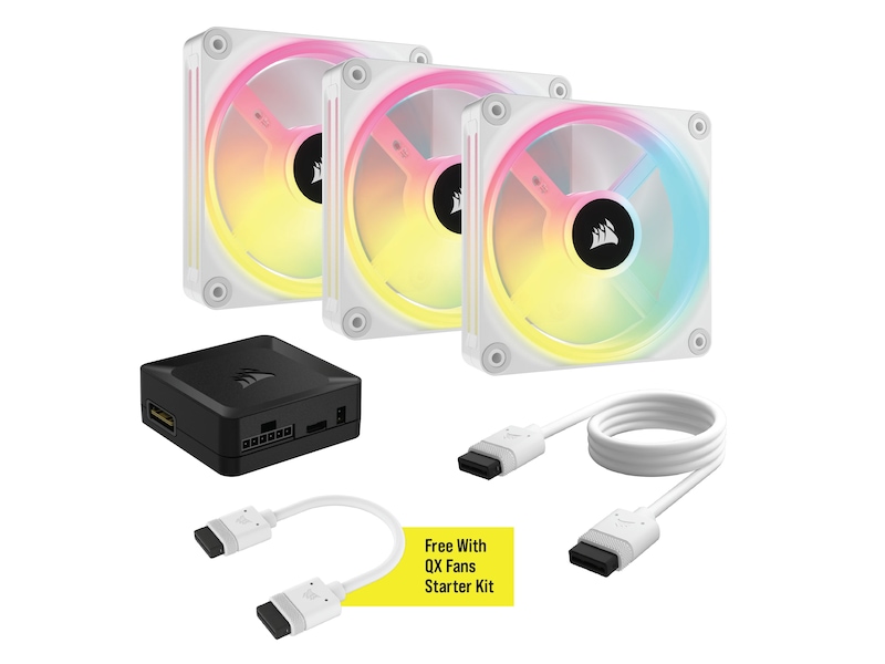 Corsair iCUE LINK QX120 RGB 120mm Vifte 3 pack (hvit) Vifter