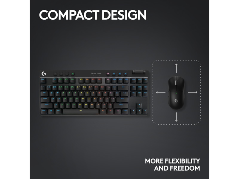 Logitech G Pro X TKL Lightspeed Trådløst Gamingtastatur (sort) Gamingtastatur