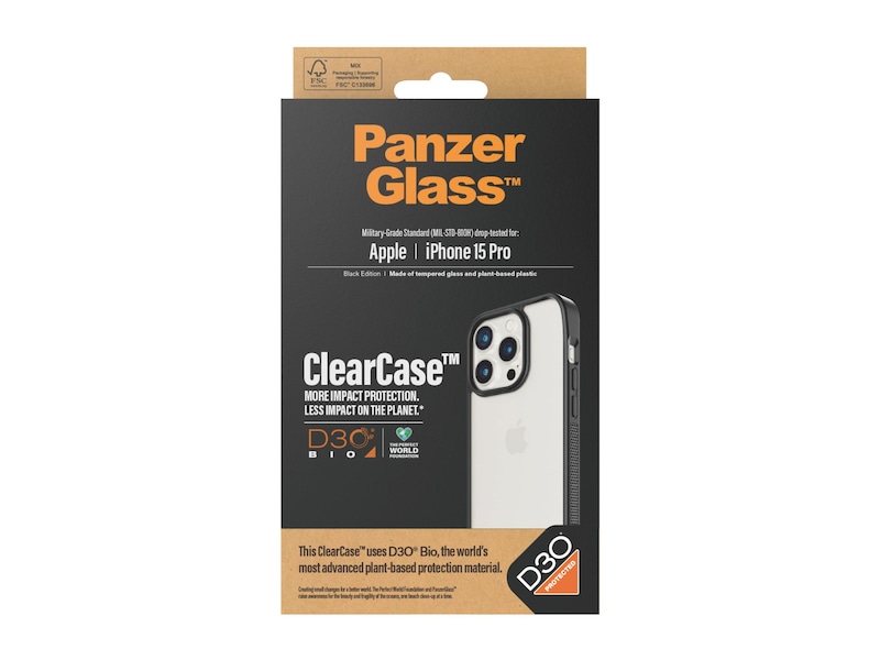 PanzerGlass iPhone 15 Pro ClearCase Deksel (gjennomsiktig) Mobildeksel