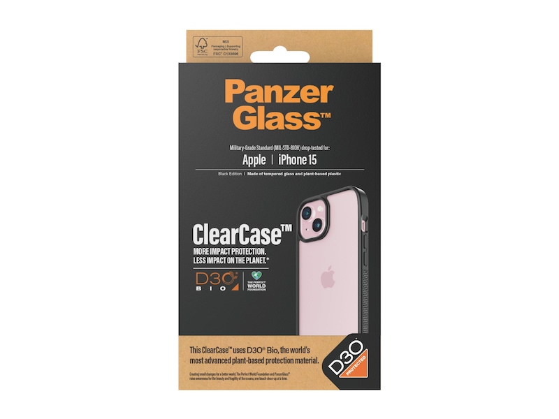 PanzerGlass iPhone 15 ClearCase Deksel (gjennomsiktig) Mobildeksel