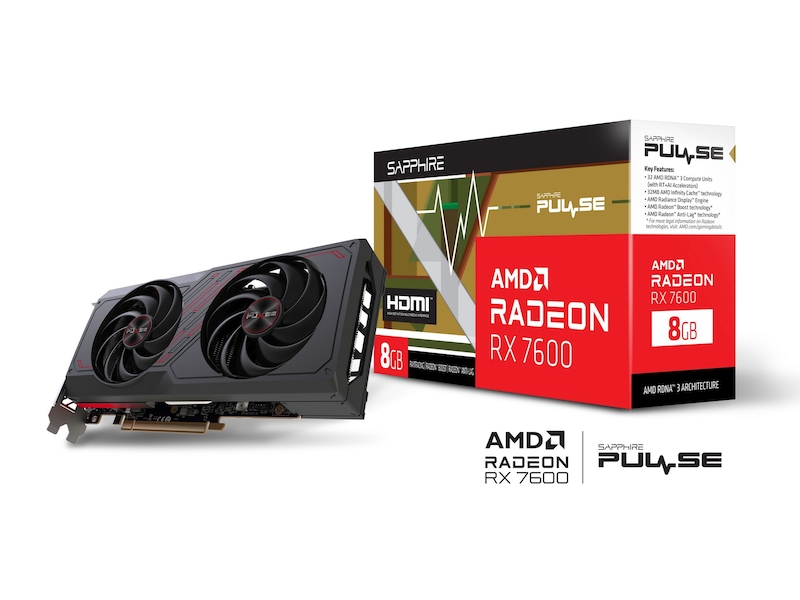 Sapphire PULSE AMD Radeon RX 7600 Skjermkort