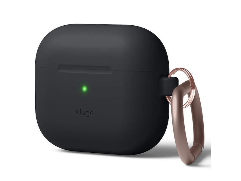 Elago Airpods 3 Silikonetui med karabinkrok (black) Tilbehør til hodetelefoner