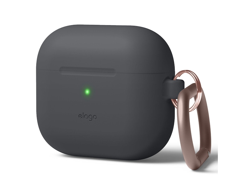 Elago Airpods 3 Silikonetui med karabinkrok (dark gray) Tilbehør til hodetelefoner