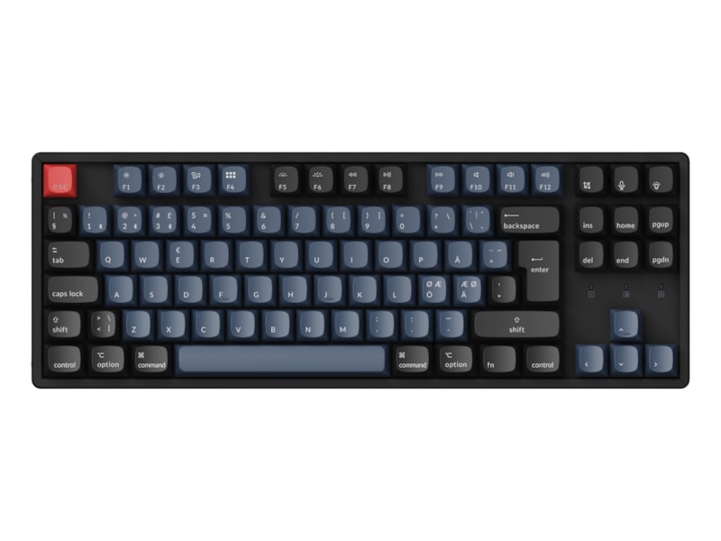 Keychron K8 Pro QMK/VIA RGB Gateron Red trådløst gamingtastatur (sort) Gamingtastatur