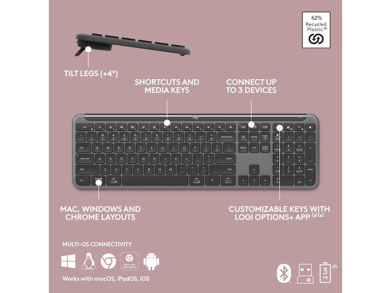 Logitech Signature Slim Combo MK950 (graphite) Mus & tastatur -kombipakker