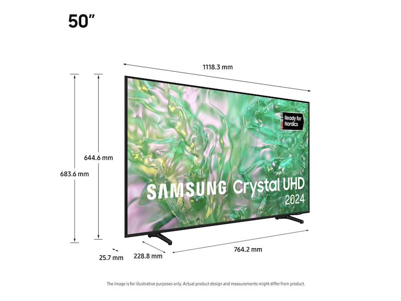 Samsung 50" DU8005 4K Crystal UHD Smart TV TU50DU8005K 50 - 59 tommer TV