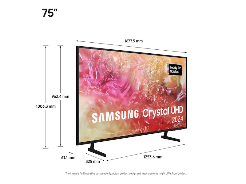 Samsung 75" DU7105 4K Crystal UHD Smart TV TU75DU7105K TV-er