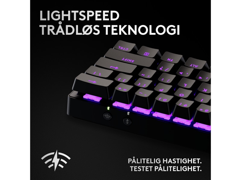 Logitech G Pro X 60 Lightspeed Tactile trådløst gamingtastatur (sort) Gamingtastatur