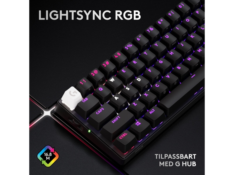 Logitech G Pro X 60 Lightspeed Tactile trådløst gamingtastatur (sort) Gamingtastatur