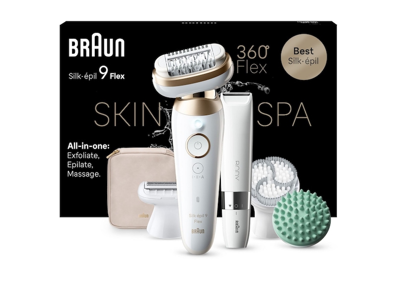 Braun Silk-épil 9 Flex 3S SkinSpa Epilator SES9-481 (hvit/gull) Epilator & IPL-hårfjerning