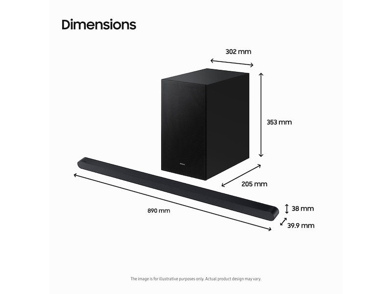 Samsung HW-S710D soundbar med subwoofer (sort) Lydplanker