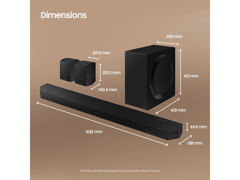 Samsung HW-Q995D soundbar med subwoofer (sort) Lydplanker