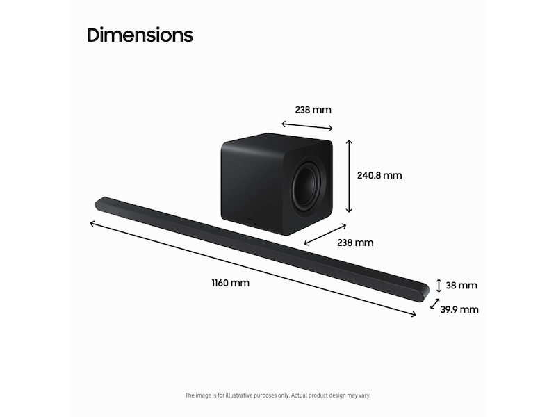 Samsung HW-S810D soundbar med subwoofer (sort) Lydplanker