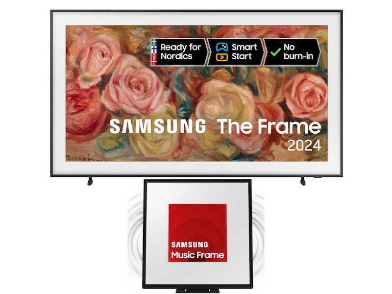 Samsung 75” The Frame 2024 TQ75LS03D + Music Frame 70 - 79 tommer TV