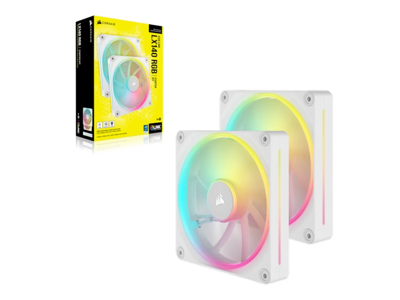 Corsair iCUE Link LX140 RGB Vifte 2pk (hvit) Vifter