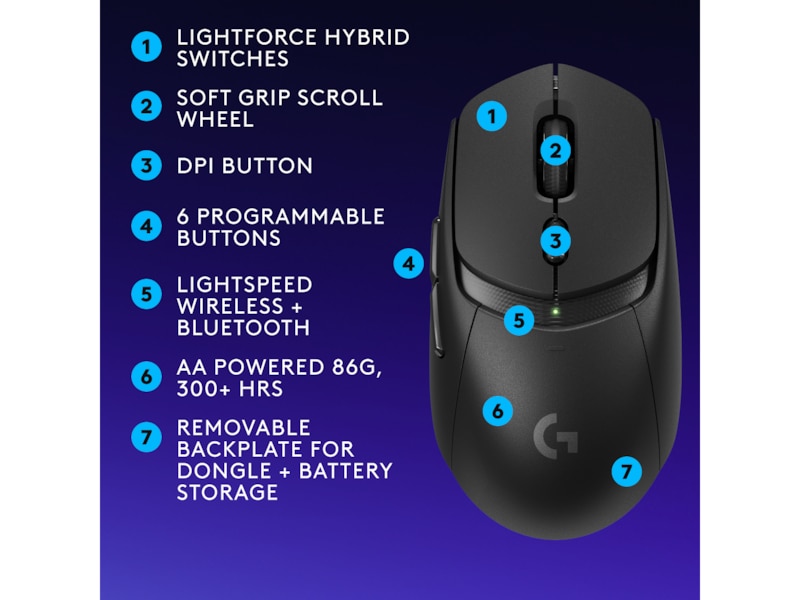 Logitech G G309 Lightspeed Gamingmus (sort) Gamingmus